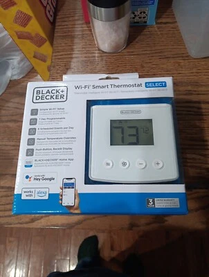 New BLACK + DECKER Wi-Fi Smart Thermostat Select Home BDXHTSL1MN Google Alexa - Image 1 of 2