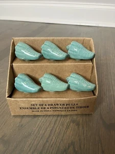 Muschel Schubladengriffe blau Muschel Muschel Maritim Strand Deko Küste 6er Set - Bild 1 von 6