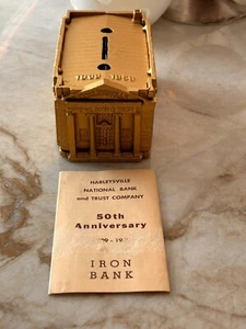 1959 Harleysville PA National Bank 50th Anniv. Promotional Still Bank Cast Iron - Picture 1 of 18