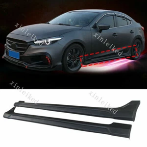 Unpainted Side Skirts Extension Spoiler Body Kit For Mazda 3 Axela sedan 2014-18 - Picture 1 of 5