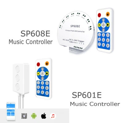 SP608E SP601E 2/8 Output Bluetooth Music Controller for WS2811 WS2812 LED Strip - Image 1 of 4