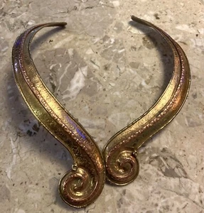 Vintage MCM Minimalist Necklace Stamped IXEL Mexico collar Brass Bronze - Picture 1 of 13