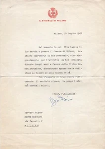 Autografo del sindaco Pietro Bucalossi (San Miniato, 1905 - Milano, 1992) - Foto 1 di 1