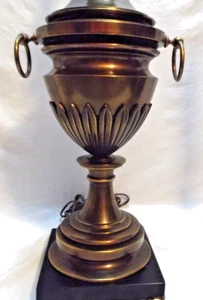 Vintage STIFFEL Brass Trophy Urn Torchiere Table Lamp With 3-Way Light - Picture 1 of 8
