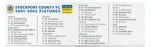 ITV Digital Like Clubcall Football Fixture List Card 2001-2002 Season- Stockport - Picture 1 of 1