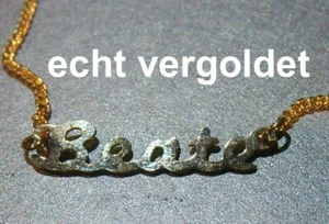 Classy Necklace Beate Chain Real Gold Plated Name Necklace New - Picture 1 of 1