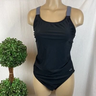 Traje de baño deportivo deportivo Champion negro y gris 1 pieza L Foto 1 de 3