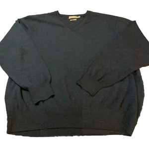 Peter Millar 100% Merino Wool Sweater V Neck Size XL Blue - Picture 1 of 3