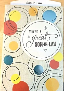 SON IN LAW Birthday Card Happy Birthday SON-IN-LAW Hallmark 16 CHOICES 45E  - Picture 1 of 45