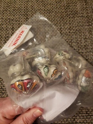 Lot of 10 Ceramic Door Knob Pull ARTY MULTI COLORED Cupboard Drawer Handles - Image 1 of 3