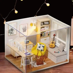 ES# InnerSetting 3D de madera DIY Doll House Kit de montaje manual de sala de es - Imagen 1 de 12