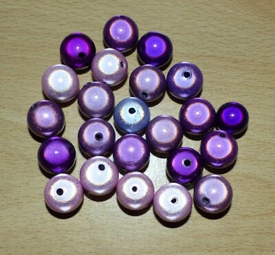25 x Purple and pink Miracle Beads, 16mm, *SECONDS* - Image 1 of 4