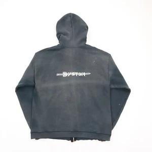 Sun Faded Black Dystom Hoodie Sweatshirt Fantasy Sword Art Band Grunge Rock M - Picture 1 of 6