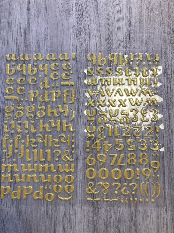 Pegatinas amarillas para álbum de recortes con letras del alfabeto con brillo hinchado Foto 1 de 1