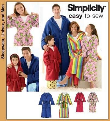Schnittmuster Simplicity 7266/3575 Bademantel Damen, Herren, Kinder - Bild 1 von 4