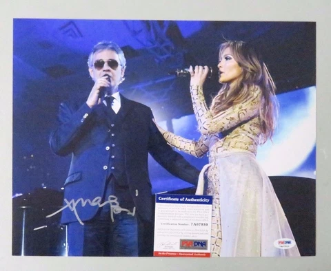 52218 Andrea Bocelli Signed 11x14 Photo w/ Jennifer Lopez AUTO PSA/DNA COA Cover