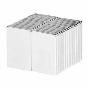 3/4 x 1/2 x 1/16 Inch Neodymium Rare Earth Block Magnets N52 (30 Pack) - Picture 1 of 2