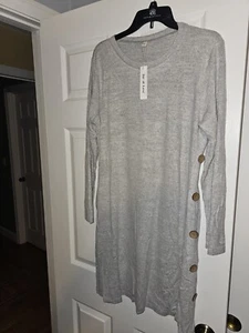 Jar of Love Women's Casual Dress | Long Sleeve, Scoop Neck, Button Side XL - Picture 1 of 3