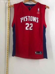 Reebok Boys Red Detroit Pistons Tayshaun Prince #22 NBA Sports Jersey L (14-16)