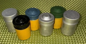 Lot 6 Vintage Kodak metal 35mm film canisters. Minor wear, caps screw on tight. - Picture 1 of 1