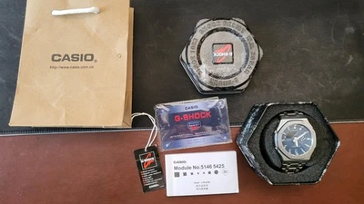 Casio G-Shock GA-2100“CasiOak” – Custom Mod with Premium silver Metal Strap - Image 1 of 3