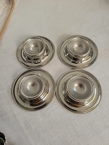 VINTAGE RUNDE EIERBECHERHALTER 18/10 EDELSTAHL MADE IN GERMANY 4er SET - Bild 1 von 3