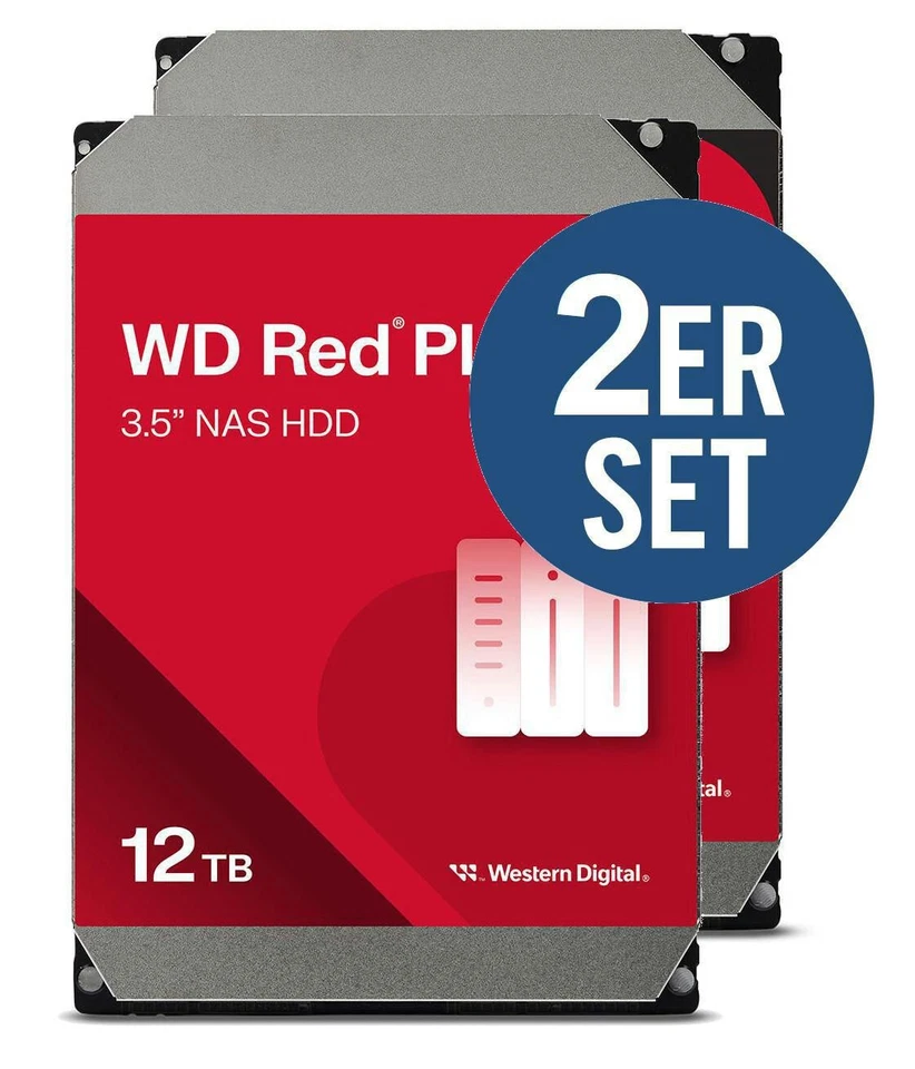 Red Plus 2er Set WD120EFGX - 12 TB 7200 rpm 512 MB 3,5 Zoll SATA 6 Gbit/s CMR - Bild 1 von 1