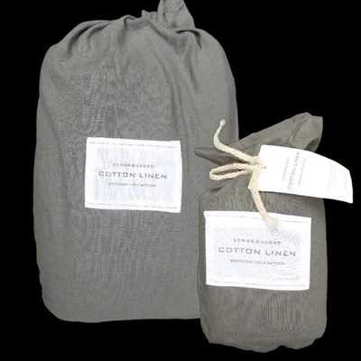 HERRAJES DE RESTAURACIÓN / JUEGO DE SÁBANAS LAVADAS A LA PIEDRA ALGODÓN LINO / REINA / FUNDAS EXTRA Foto 1 de 4