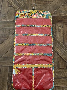 Vera Bradley Hanging Organizer Travel Jewelry Makeup Yellow Provencal Floral - Picture 1 of 11