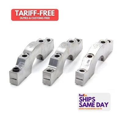 Howards H350S, Set of 3 Natural Steel Sbc Billet Splayed Main Caps - 2-Bolt To 4 - Image 1 of 4