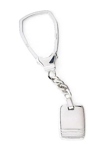 ITALIAN .925 STERLING SILVER ENGRAVEABLE 3 7/8 x 5/8 INCH KEYCHAIN EBS7157/92025 - Picture 1 of 2