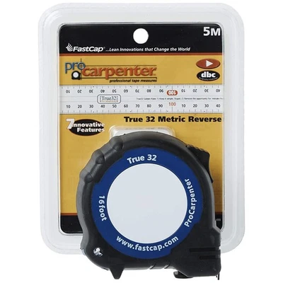 Pro Carpenter Tape Measure Reverse 5m Pencil Sharpener Fastcap - Image 1 of 4