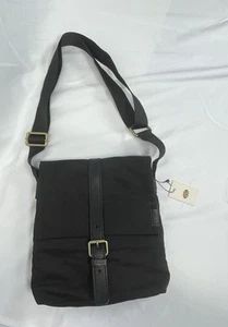 FOSSIL ATLAS COURIER BAG BLACK canvas leather - Picture 1 of 22