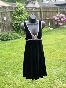 Free People Damen Babydoll Kleid Empire Taille Vintage Samt Whimsigoth Medium - Bild 1 von 15