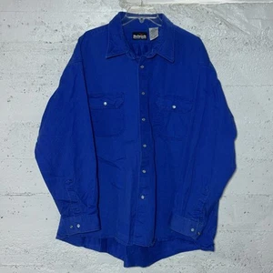 Bulwark FR Shirt Mens 3XL Blue Flame Resistant Pearl Snap Western Workwear - Picture 1 of 9