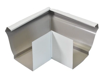 White Painted Aluminum Box Miter 6" Outside 90° Inside Corner Gutter 6OTMRT3W - Image 1 of 4