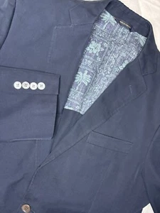 Blazer Spooner Brooks Brothers Fitzgerald Fit blu navy floreale hawaiano Reyn 40 L - Foto 1 di 11