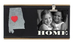 Cuadro de fotos con clip de imagen en forma de estado hogar del corazón de América Alabama negro - Imagen 1 de 1