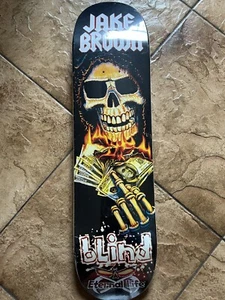 Billete de dólar Jake Brown Grim Reaper dinero fuego ciego tabla de skate 8,0 azul superior - Imagen 1 de 5