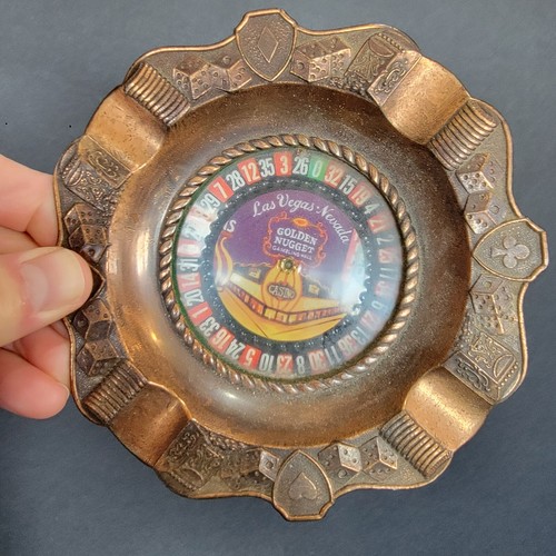 Vtg Golden Nugget Casino Roulette Wheel Ashtray Las Vegas Nevada NV