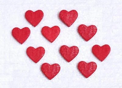 Red Love Heart Buttons 18mm Plastic Shank 5 or 10 Textured Novelty Shape Sewing - Image 1 of 4