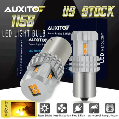 Amber/Yellow 1156A BA15S 7506 High Power 12LED Turn Signal Light Bulb SideMarker - Image 1 of 4