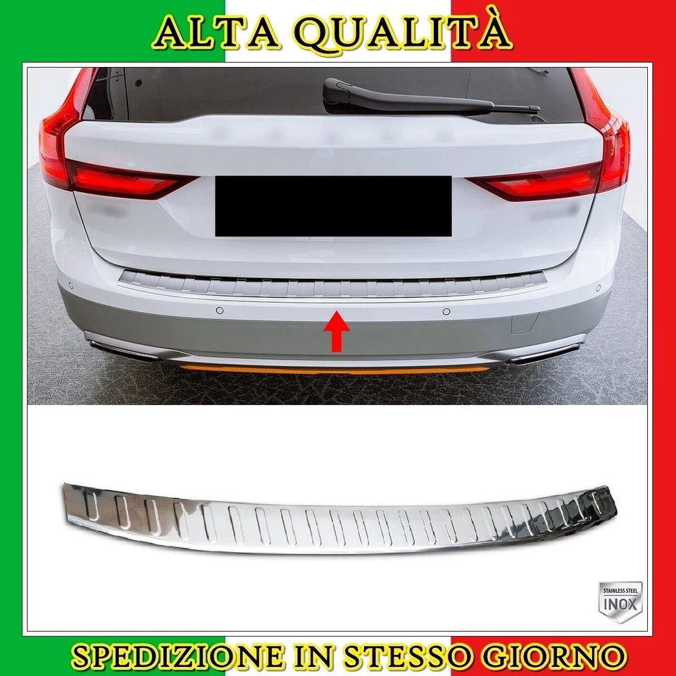 Cromato Protezione Paraurti (Brillante) ACCIAIO Per VOLVO V90 II SW 2016-SU - Imagen 1 de 4
