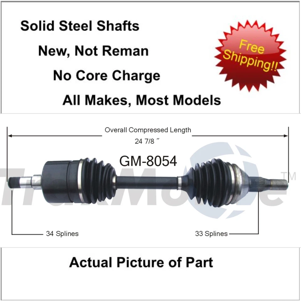 2000-2007 CHEVROLET MONTE CARLO CV Axle Shaft-New Front Right FITS  OTHER MODELS - Image 1 of 1