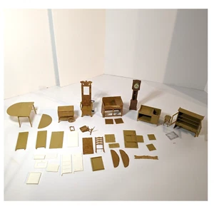 Vintage Dollhouse Miniature Furniture Repair Lot, DIY Plastic Worn Damaged Parts - Picture 1 of 24