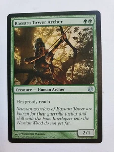 MTG Magic The Gathering Card Bassara Tower Archer Creature Human Archer Green - Picture 1 of 2