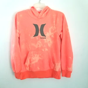 Hurley Hoodie Youth XL Orange Tie Dye Hooded Sweatshirt Logo Girls Boys 13-15Y - Picture 1 of 8
