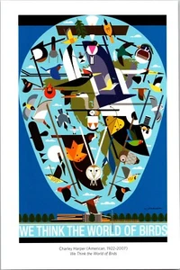 Charley Harper- We Think the World of Birds Calendar Page Print 5.5"X 8.5" - Picture 1 of 3