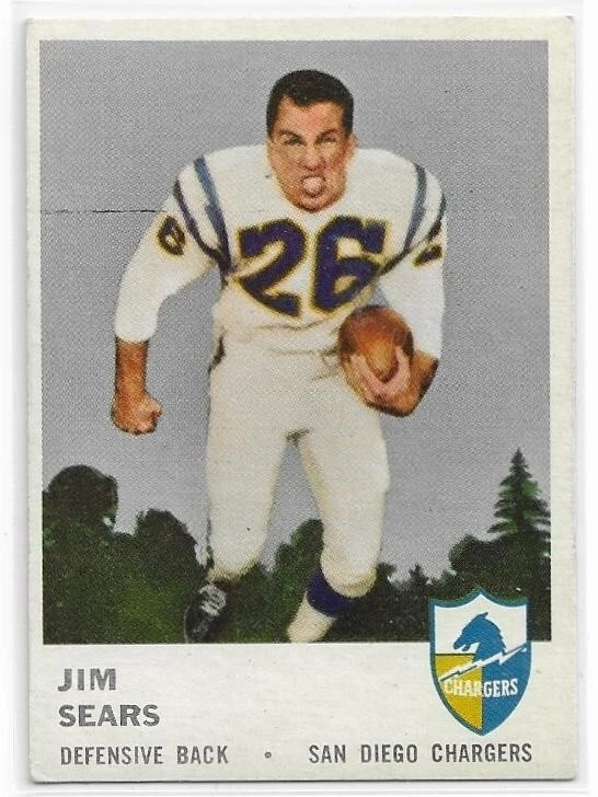 JIM SEARS 1961 Fleer card #164 San Diego Chargers Football EX/EX+ - Image 1 of 1