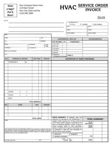 50 Custom HVAC Service Heating & Air Invoices / 2 Part / 8.5 x 11 TMG020 - Picture 1 of 1